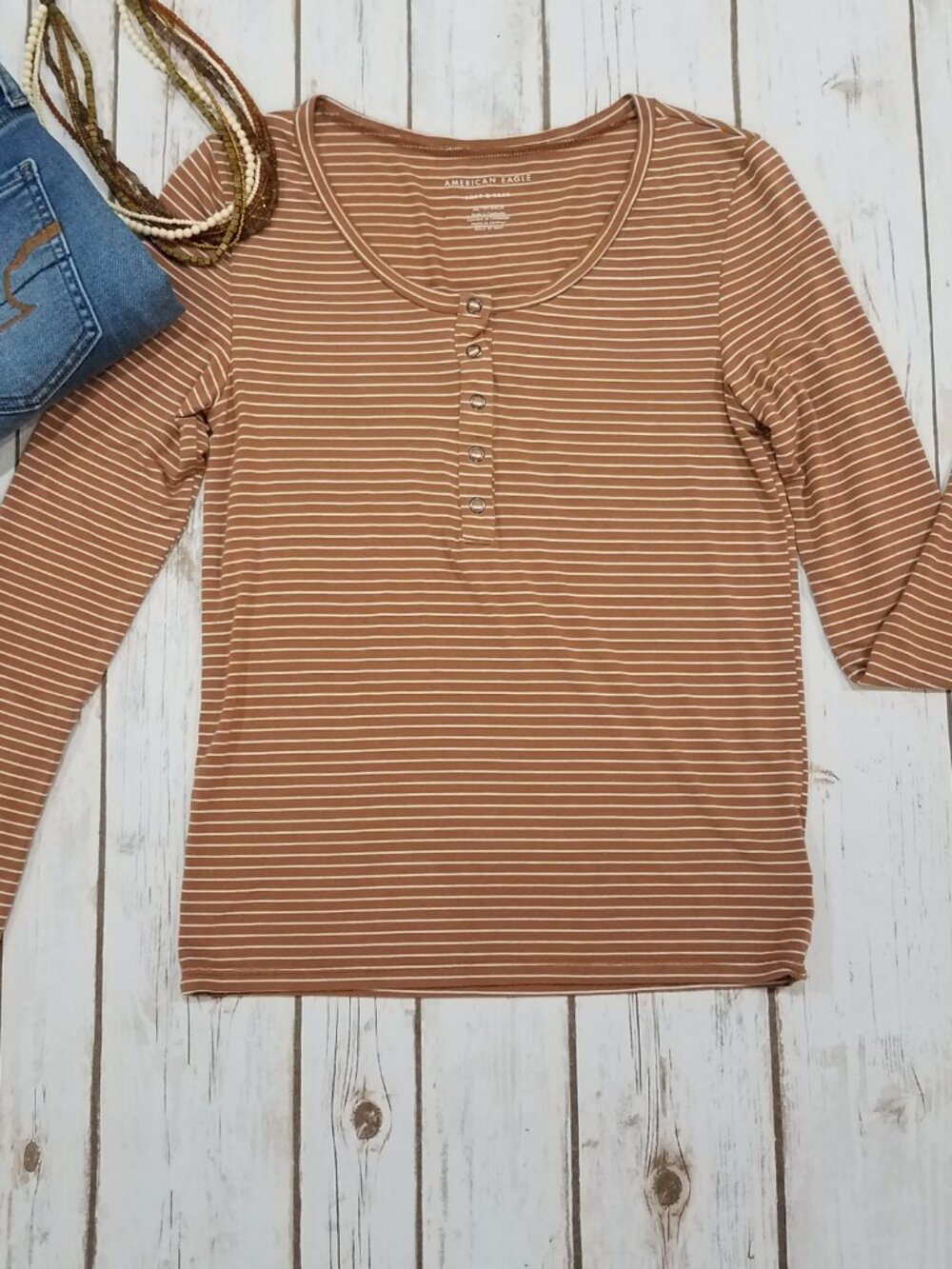 American Eagle Henley Long Sleeve Shirt Women's XS